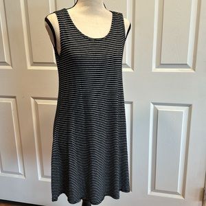 Olivia Rae Dress, Soft Knit Tank, Black & White Striped, Medium